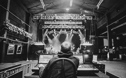 sound engineer at soundcheck of a concert